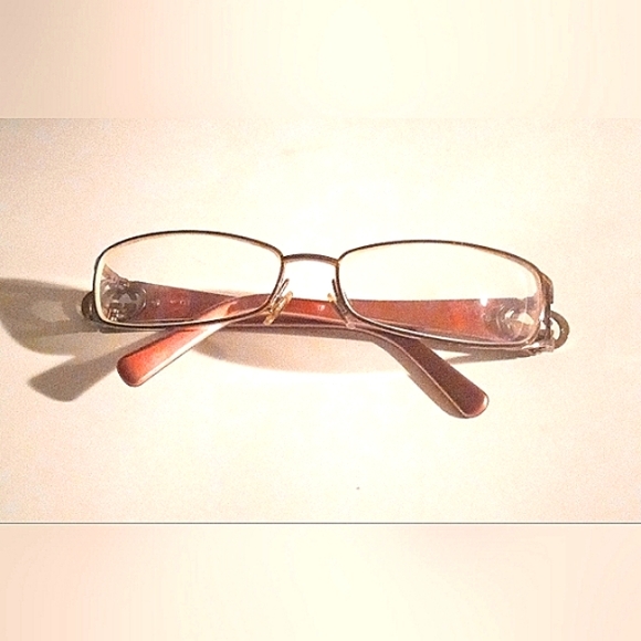 Vintage Gucci GG Women's Brownish  Bronze Eyeglasses Frames with Rhinestones - Picture 7 of 12